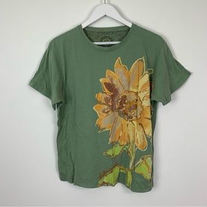Life Is Good T Shirt Top Sunflower Large